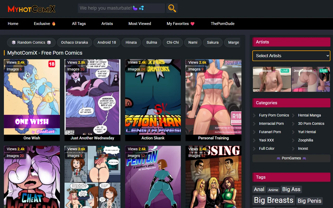 Screenshot of Myhotcomix